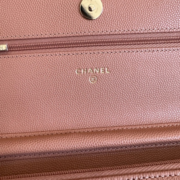 Brand New CHANEL 23P Beige Caviar GHW CC Wallet On Chain WOC with Receipt - Picture 10 of 14